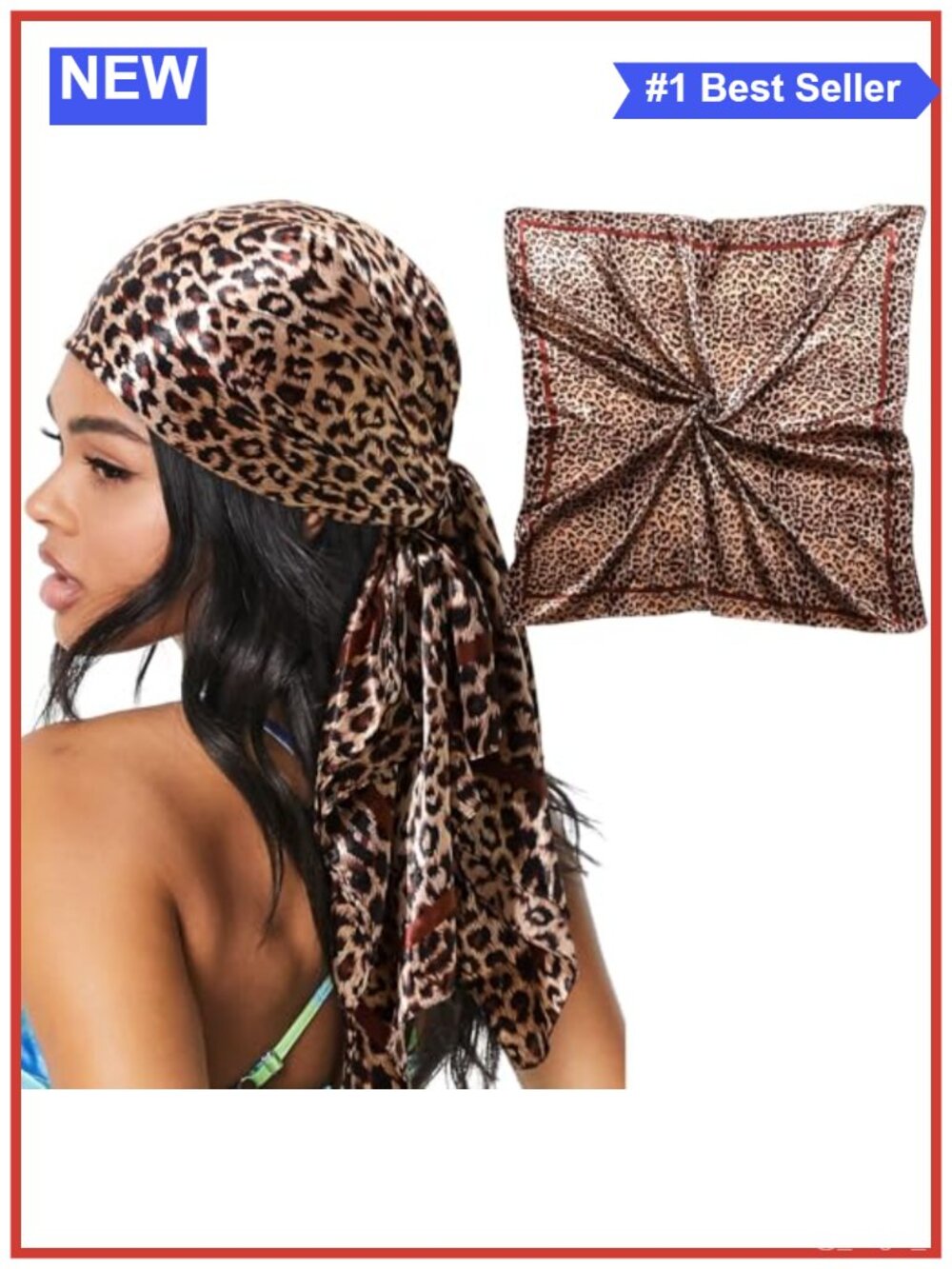 35" Large Satin Hair Scarf Women Silk Bandana Head Wrap 100% Polyester